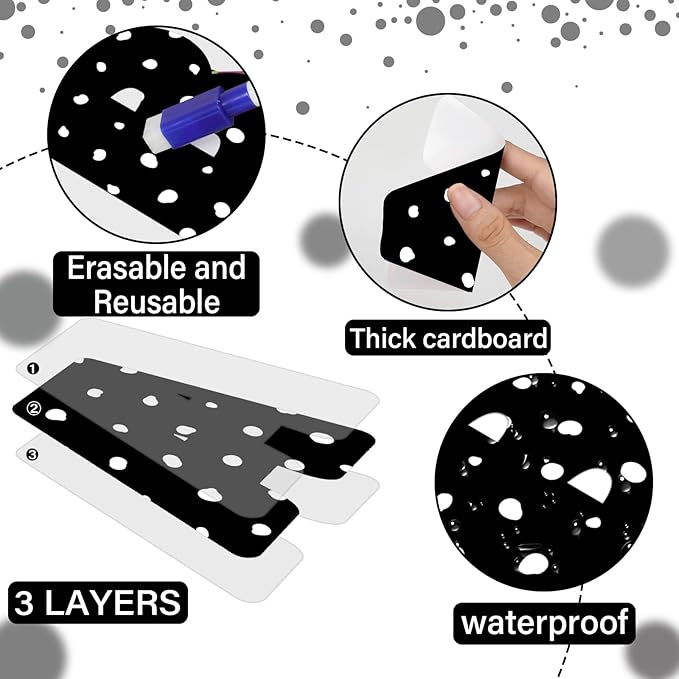 150 PCS Large 7" Bulletin Board Letters Set, Black White Polka Dots Classroom Alphabet Cutout Letter for Bulletin Board Display Home School Class, A Great Helper to Inspire Students' Learning Interest