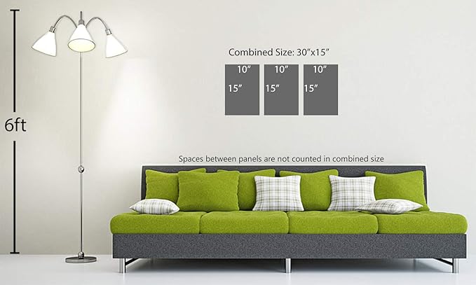 30 x 15 TOTAL - Landsape of lines Wall Art Canvas Geometric Print modern minimalis, office art - 3 Panel Split