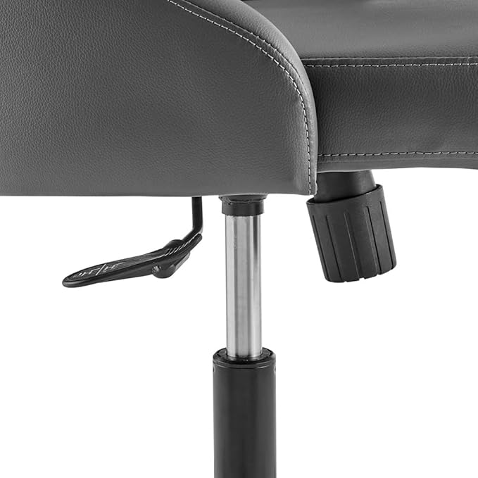 Modway EEI-4370-BLK-GRY Distinct Tufted Swivel Vegan Leather Office Chair, Black Gray