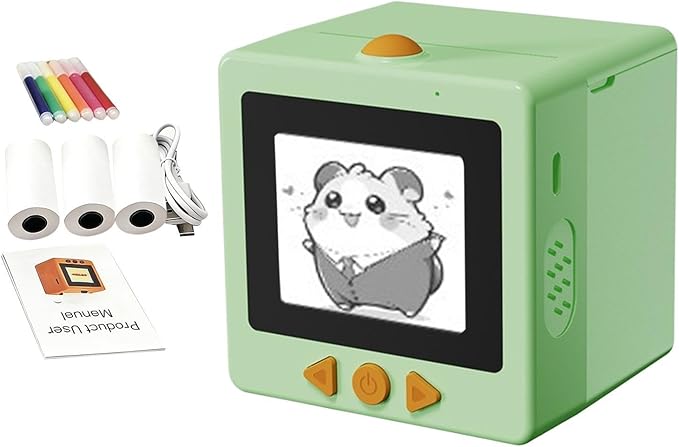 AI Voice Sticker Printer | Smart Mini Thermal Printer Box | AI Voice Control Label Sticker Maker Machine with Display | DIY Mini Photo Label Printers Smart Toy for Kids, Office & School