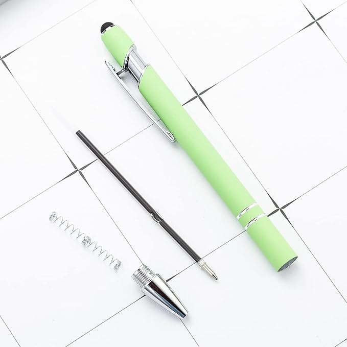 MengRan 3.85'' Ballpoint Ink Pen Refills for Click Pens, 1 mm Medium Point Tip, (Refills-Blue ink-10Pcs)