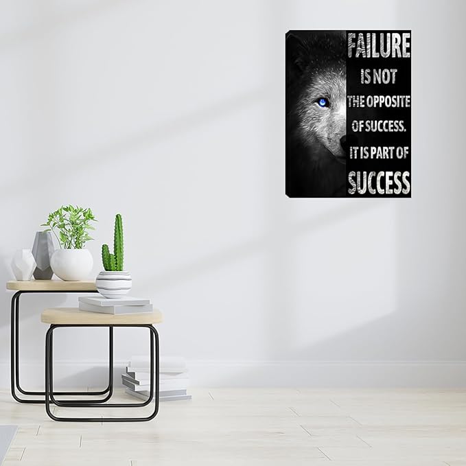 Inspiration Wall Art Black Office Motivational Canvas Wall Decor Success Posters Prints Entrepreneur Quote Wall Picture Paintings Artwork Home Bedroom Framed Ready to Hang 12"x16"