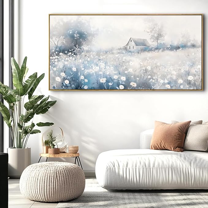 landscape Abstract Wall Art For Living Room Large Size Framed Canvas Wall Art Abstract Wall Decor Abstract Art Paintings Modern Artwork Decor for Bedroom Bathroom 48x24in