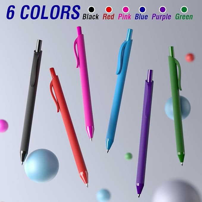 50 Pack Blue Ink Pens - Bulk Pens, 1.0MM Medium Point Ballpoint Pens, Smooth Writing No Bleed Retractable Ball Point Pen (Blue)