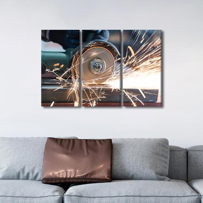Bathroom Decor Wall Art Machine Tool Canvas Painting Wall Art Cut Metal Canvas Art Wall Painting Framed Wall Art Canvas Art Posters Modern Wall Decor Canvas Arts & Crafts, 36x24 Inch