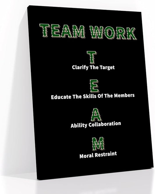 Large Size Motivational Canvas Wall Art Poster Print Team Work Inspirational Quotes Positive Picture Painting Wall Decor Artwork for Modern Home Living Room Office School Ready to Hang [30''Wx 40''H]