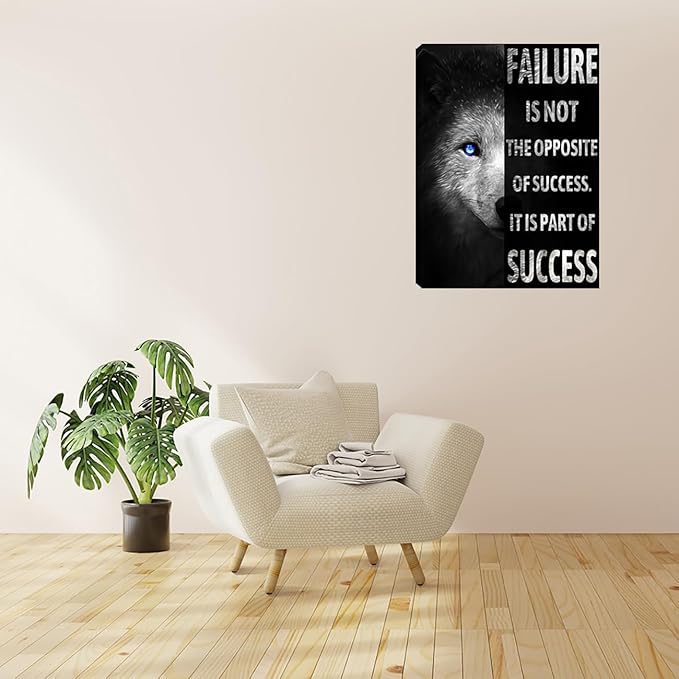 Inspiration Wall Art Black Office Motivational Canvas Wall Decor Success Posters Prints Entrepreneur Quote Wall Picture Paintings Artwork Home Bedroom Framed Ready to Hang 12"x16"