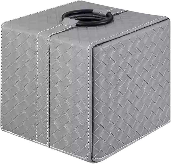 Stylish Tissue Box Durable Leather Tissue Box and Pu Tissue Box Holder Can be Used for Bathroom Dressing Table Bedside Table Office Desk Modern Tissue Box (Color : White) (Gray)
