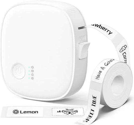 Mini Label Maker Machine, Portable Bluetooth Label Printer, Wireless Thermal Label Maker Compatible App for Home, Kitchen, Office, School, Waterproof & Rechargeable