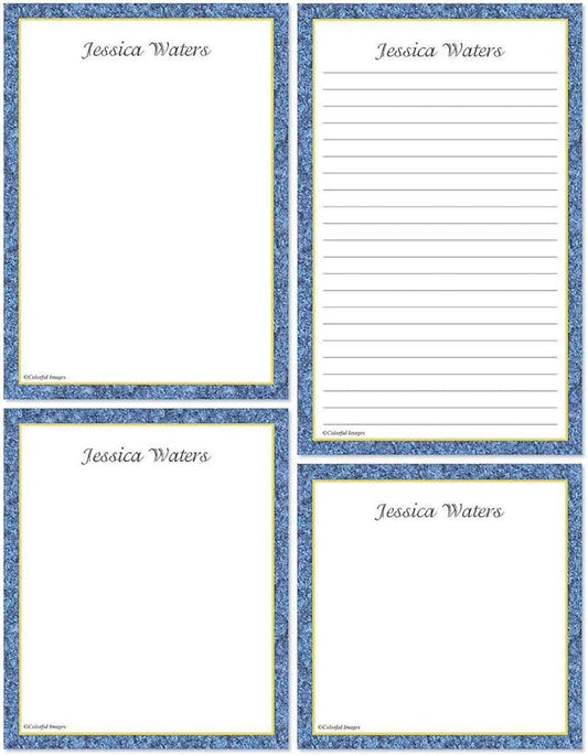 Current Granite & Gold Personalized Notepad Sets - Set of 4, 100-sheet Pads, Add Your Name, Largest pad 4-1/4" x 6-3/4", Personalized Stationery, Graduation Gift