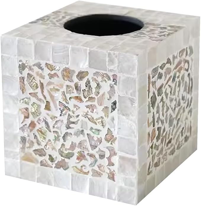 Stylish Tissue Box Toilet Paper Storage Box Shell Tissue Box and Modern Desktop Decoration for Bathroom Vanity Countertop Office Desk Gift Modern Tissue Box (Color : Multi-Colored, Size : Multi-Colo