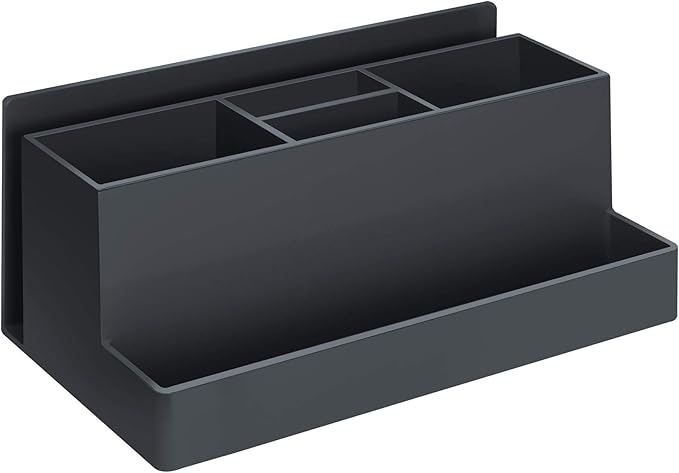 Acrimet Desktop Organizer - Multi Organizer Caddy Holder for Office, Home and School use (Plastic) (Black Color)