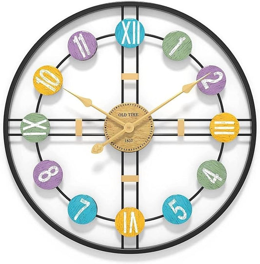Wall Clock Wall Clock Wall Clock Metal Wall Clock Silent Wall Clock Easy to Read No Ticking Sound Suitable for Living Room Office Wall Clock Modern Clock (B 50 * 50cm)