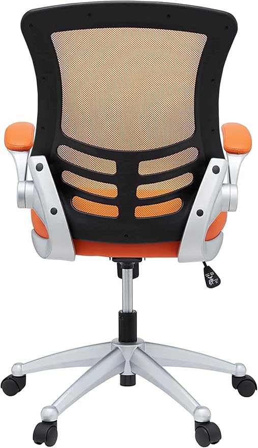 Modway EEI-210-ORA Attainment Mesh Back and Vinyl Seat Modern Office Chair in Orange 26.5"L x 26.5"W x 39.5-43.5"H