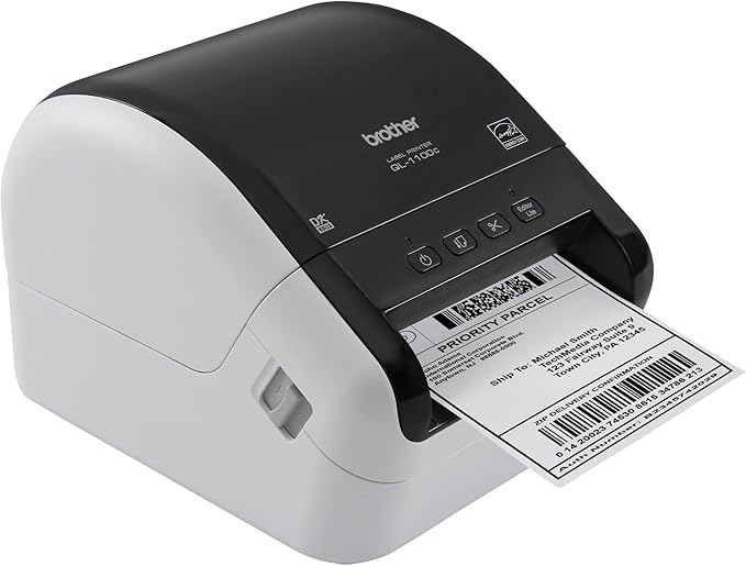 Brother QL-1100c Wide Format Label Printer, Shipping & Postage Labels 4” x 6”, Barcode & QR Code, High Speed, Direct Thermal Printing, Compact