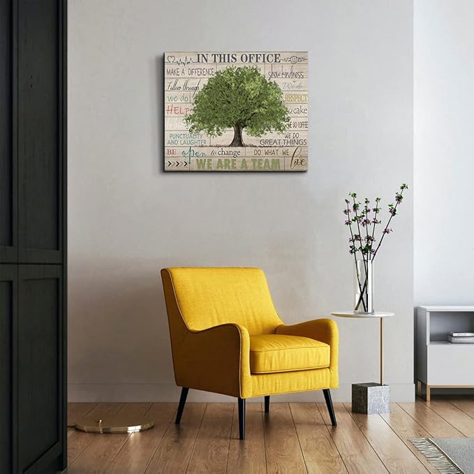 Inspirational Quotes Wall Art Prints Motivational Sayings Wall Decor Rustic Green Tree Picture Posters Framed Canvas Wall Decor for School Office Classroom College Decoration, 20x24 Inch