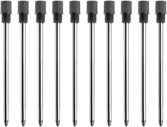 Black Ink Refills (10 Pcs), Replaceable Pen Refills, 2.75 inch (70 mm) Ballpoint Pens Refills, 1mm Medium Tips - Black