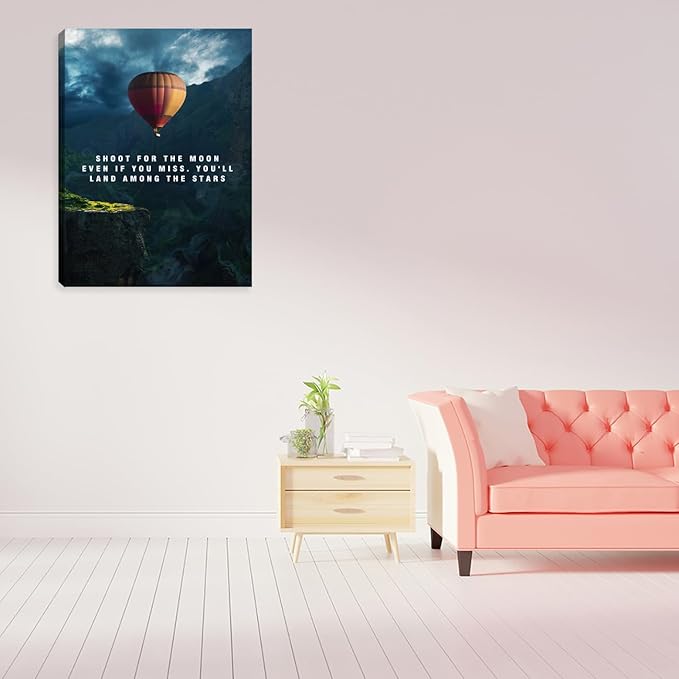 Motivational Wall Decor Inspirational Canvas Wall Painting Print Office Wall Decor Poster Inspiring Framed Canvas Wall Art Decoration Artwork for Living Room Bedroom Workplace 12"x16"