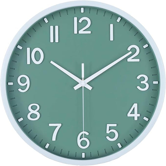 Wall Clocks Battery Operated 14 inch Modern Wall Clock,Silent Non Ticking Wall Clock for Living Room Bedroom Kitchen Office Classroom Decor (White and Black)