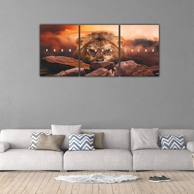 Inspirational Quotes Poster Framed Wall Art Motivational Canvas Painting Print Picture Wall Art Canvas Modern 3 Panels Canvas Prints Artwork for Home Office Decor Ready to Hang - 72" W x 36" H