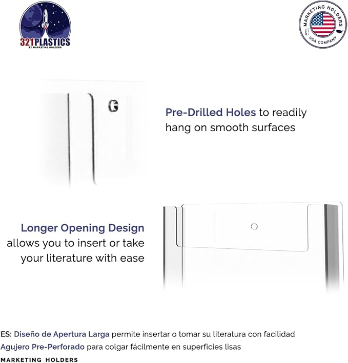 Marketing Holders Postcard Holder Clear Acrylic 2 Pocket Vertical Hanging Display With Hardware Greeting Card Rack Sorting Organizer Index Card Bin Schools Universities Distribution Souvenir