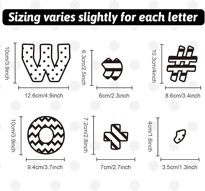 260 Pcs Black and White Bulletin Board Letters for Classroom 4” Letters Combo Pack Set Dots Stripe Classroom Decorations Alphabet Numbers Symbols Letters for Bulletin Board Classroom Decor