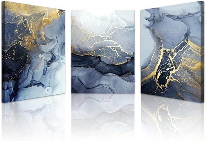 Lapremoly Canvas Wall Art - Abstract Wall Decor for Living Room, Bedroom, Office & Bathroom - 3 Piece Set, 16x24 in