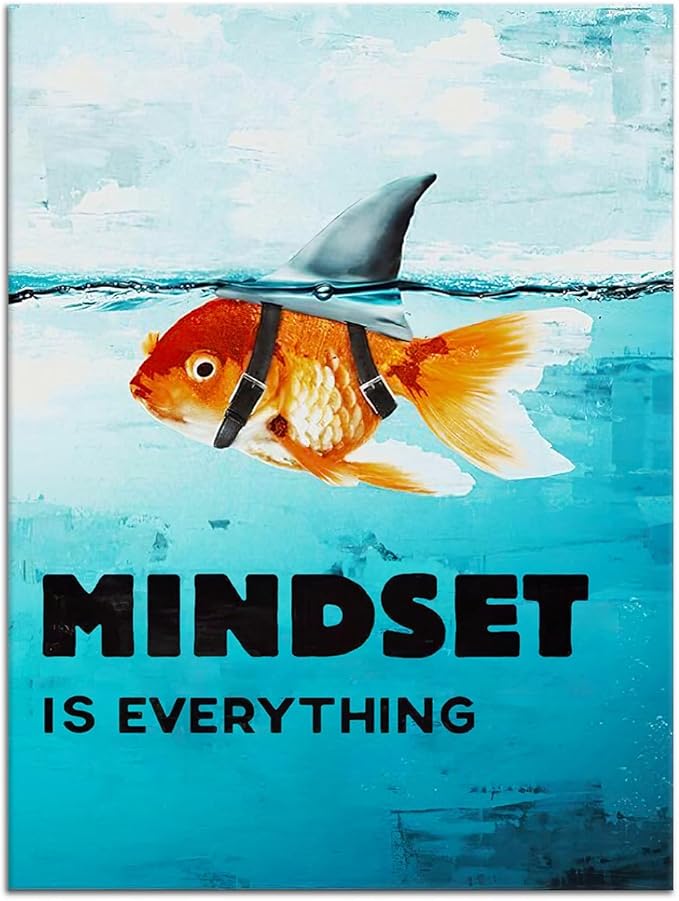 Canvas Mindset is Everything Motivational Wall Art Inspirational Entrepreneur Quotes Poster Print Artwork Painting Picture for Home Living Room Bedroom Classroom Decor Ready to Hang [30''W x 40''H]