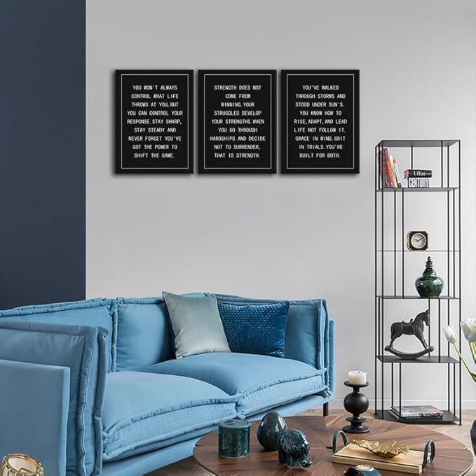 Inspirational Wall Art Motivational Wall Decor Canvas Poster Inspiring Entrepreneur Quote Painting Print Artwork Office Wall Decor for School Living Room Home Decoration Framed[36''Wx 16''H]