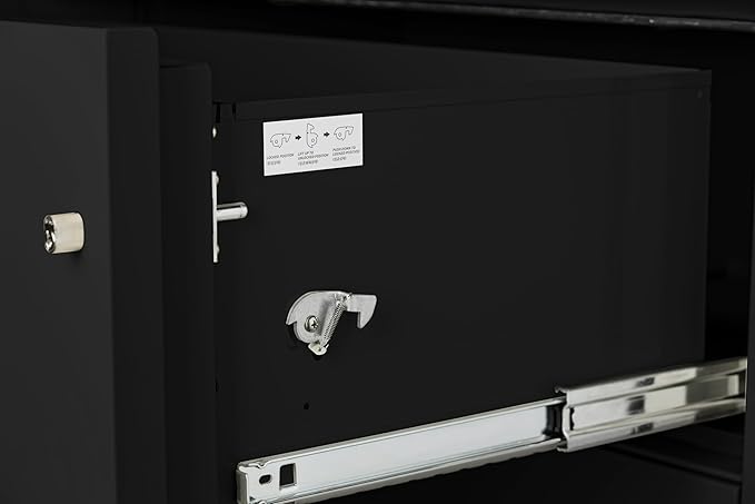 31 inch 4-Drawer Vertical Fireproof File Cabinet – Legal and Letter Size Filing – Key Lock – Water Resistant Seal – Fire and Impact Rated – Black Finish – Model LGL4W31B