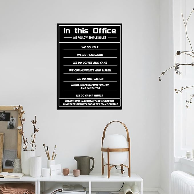 In This Office Inspirational Wall Art Inspirational Wall Art Entrepreneur Quotes Poster Print Positive Picture Artwork for Bedroom Office Gym Wall Decor Framed Ready to Hang [18''Wx24''H]