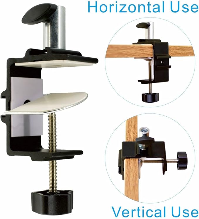 Heavy Duty Replacement Clamp for 1/2” Base Magnifying Lamp，Desk Lamp，Magnify Lamp，Swing Arm Lamp，Mic Microphone Suspension Boom Scissor Mount(Black)