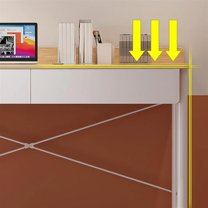 Computer Desk Desk Study Table Simple Wooden PC Desk Office Modern Writing Table Universal Laptop Stand Home Furniture PC Workstation with 2 Drawers Home Study Table, 2 Colors Office Desk ( Color : 1