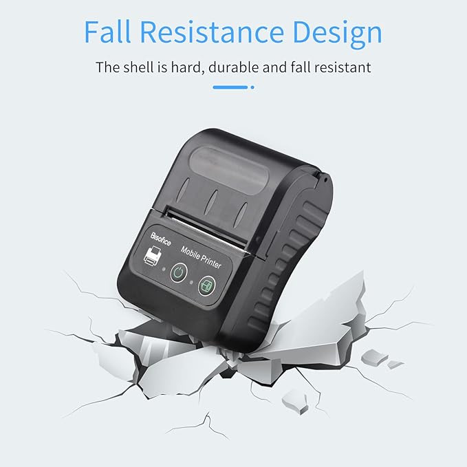 Portable 58mm Receipt Thermal Printer 2 inches Mini Mobile Pocket Printers with 6 Thermal Paper Roll USB&Wireless BT Connection Compatible with Windows/Android/iOS for Office Market
