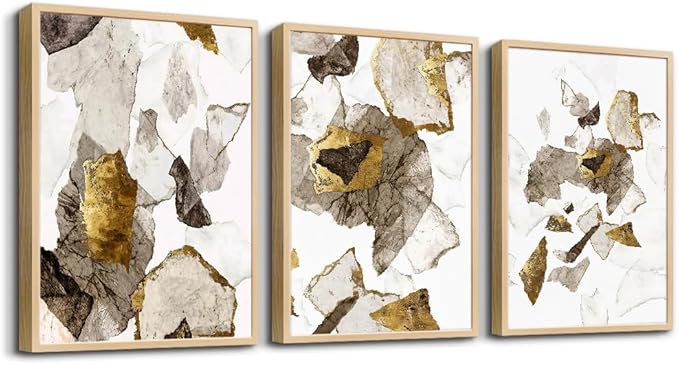 MHARTK66 Framed Wall Art Living Room Family Wall Decor Bedroom Fashion Kitchen Wall Pictures Artwork Office Decor Print Abstract Painting Modern Bathroom Home Decors (Natural Wood Framed)
