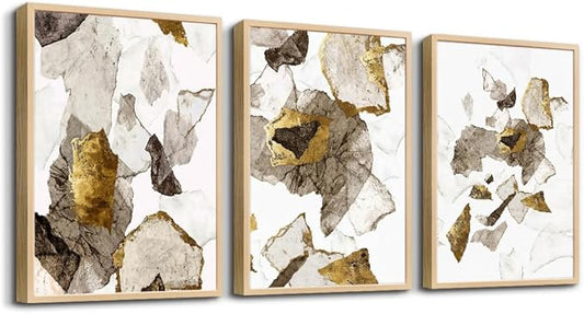 MHARTK66 Framed Wall Art Living Room Family Wall Decor Bedroom Fashion Kitchen Wall Pictures Artwork Office Decor Print Abstract Painting Modern Bathroom Home Decors (Natural Wood Framed)