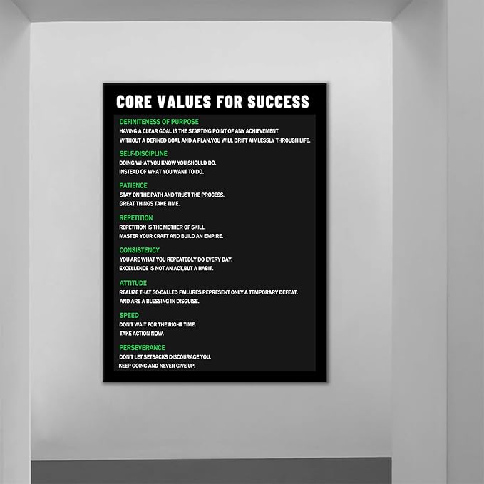 Motivational Canvas Wall Art Inspirational Entrepreneur Quotes Poster Print Wall Decor Wooden Framed Picture Painting Artwork for Living Room Office Workplace Gym Ready to Hang [30''Wx 40''H]