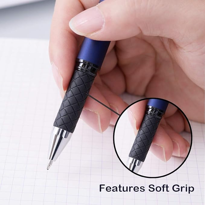 MiSiBao 0.7mm Black Ink Gel Ink Rollerball Pens 2 in 1 Medium Point Pens with Stylus Work Pen Smooth Writing for Office Black gel pen (Dark Grey-18pack)