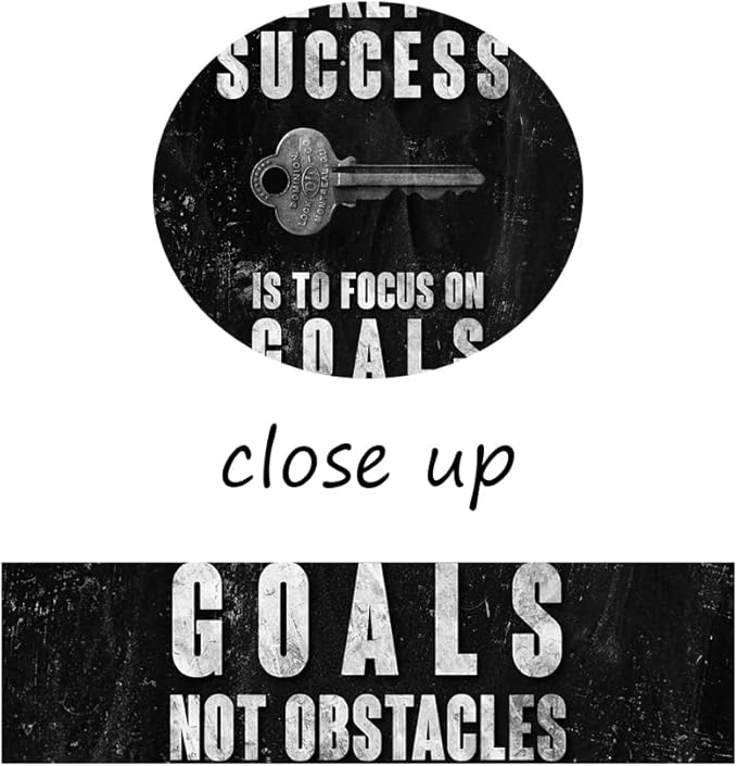 Inspirational Office Canvas Wall Art Motivational Poster Positive Quote The Key to Success Is to Focus on Goals Not Obstacles Wall Decor Pictures Print Artwork for Classroom home[12''W X 18''H]