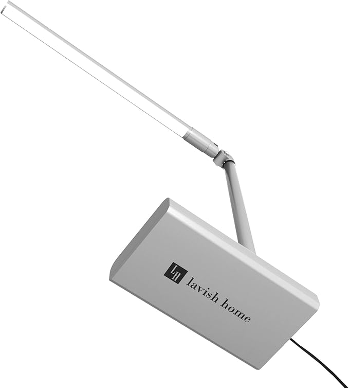 LED Desk Lamp - Contemporary Reading Light with 36 LEDs and 2 Rigid Adjustable Arms for Home, Office, Bedside, or Dorm Room - by Lavish Home (White)