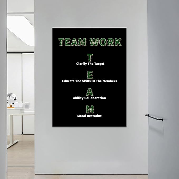 Large Size Motivational Canvas Wall Art Poster Print Team Work Inspirational Quotes Positive Picture Painting Wall Decor Artwork for Modern Home Living Room Office School Ready to Hang [30''Wx 40''H]