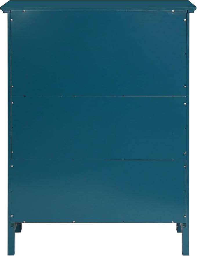 eHemco 3 Tier Bookcase with 2 Arched Supports, 40 Inches, Blue