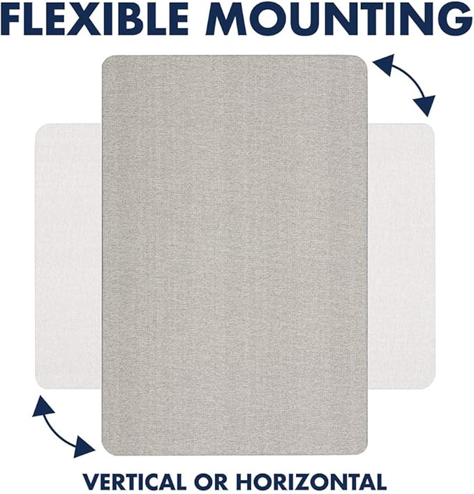 Quartet Bulletin Board 36"W x 24"H Fabric Cork Board Alternative for Office School or Home Décor, Gray (7683G)