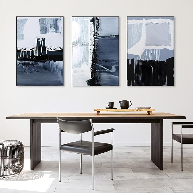 Framed Wall Art for Living Room Modern Wall Decor for Bedroom Office Decor Large Abstract Painting 3 Piece Canvas Art Wall Pictures - 24"x32", Ready to Hang