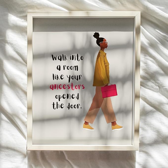 African American Womens Office Decor - Black Girl Wall Art - Black Woman Inspirational Wall Art - Boss lady African American Wall Decor - positive Quotes Wall Decor - Motivational poster 8x10