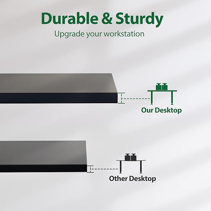 Agilestic Electric Standing Desk, Large 63 x 24 Inches Height Adjustable Desk, Sit Stand up Desk for Work Office Home, Splice Board, Black