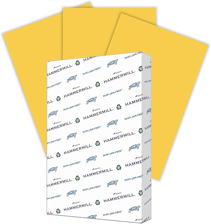 Hammermill Colored Paper, 20 lb Goldenrod Printer Paper, 11 x 17-1 Ream (500 Sheets) - Made in the USA, Pastel Paper, 102160R