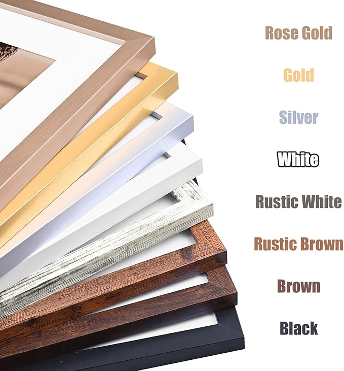 KINLINK 12x16 Picture Frame White, Wooden 16x12 Photo Frames with Plexiglass for 11x14 Picture with Mat or 12x16 Without Mat, Perfect for Art Wall Gallery and Tabletop Display 12 x 16 frame Set of 6