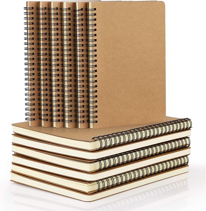 EUSOAR Spiral Journal Notebook, A5 12 Pack 5.5" x 8.3" 120 Pages Lined Travel Writing Notebooks Journal, Memo Notepad Sketchbook, Students College Office Business Subject Diary Ruled Book Journal
