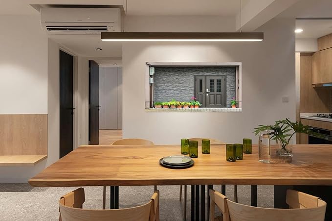 Canvas Wall Art for Living Room Bedroom Gray front door small square decorative windows and flower pots fron Big Large Wall Art Decor Framed Painting Wall Pictures Prints Artwork Office